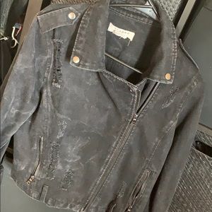 Rocker style jean material jacket